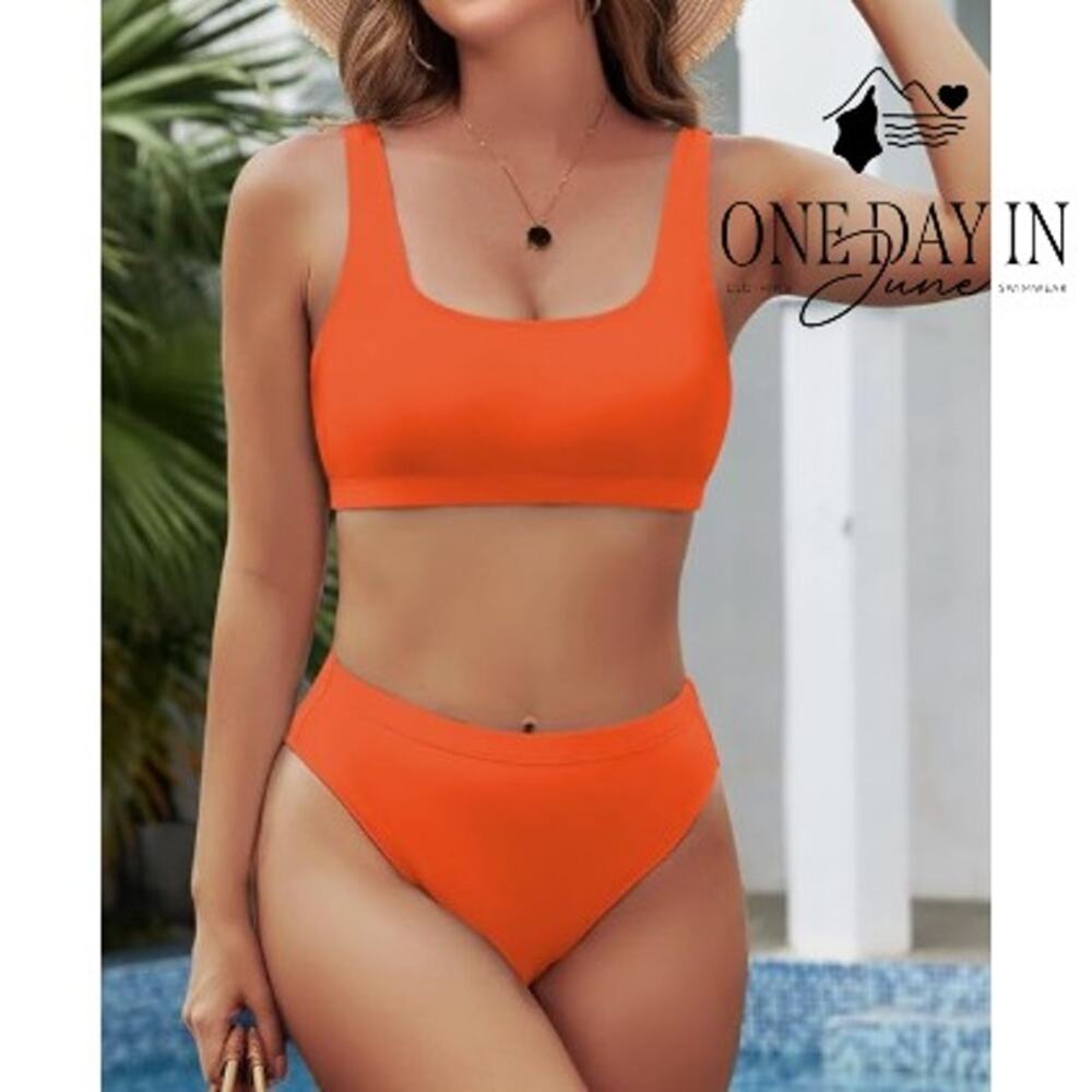 Pink Queen Crop Bikini Swimsuit Size S